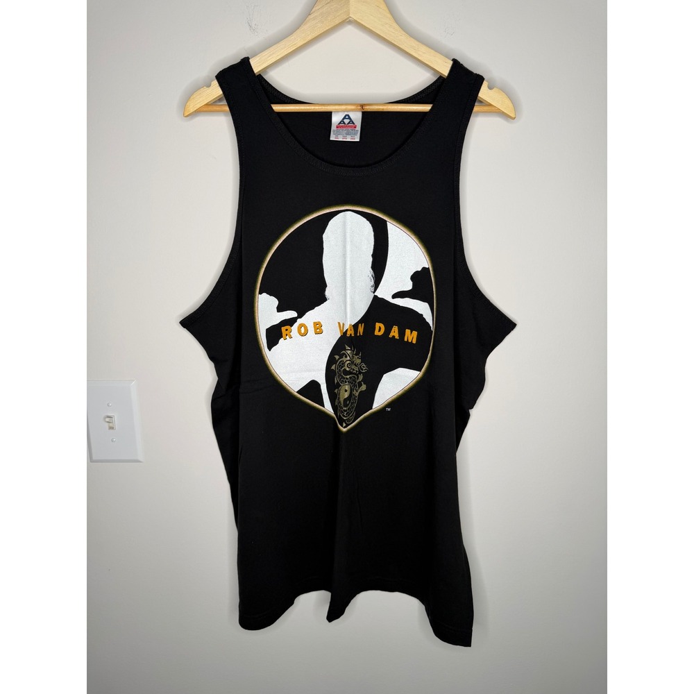 Vintage 2002 WWE Rob Van Dam RVD Tank Top Black Alstyle WWF Mens 2XL Wrestling